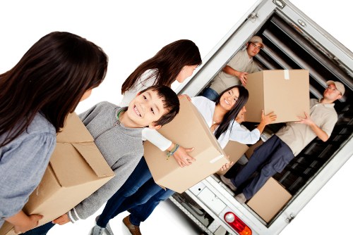 Removal team planning a move in Greenwich town centre